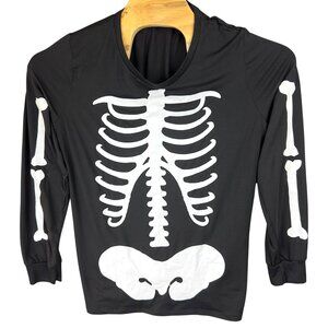Way To Celebrate T-Shirt Adults L (12-14) Black Skeleton Rib Cage Halloween